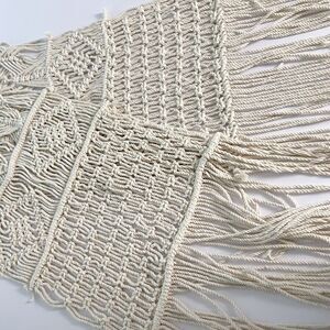 Macrame Table Runner 84 Inches Long Rustic Bohemian Home Decor Ivory